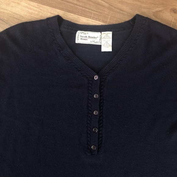 Sarah Bentley womens navy blue sweater size 2X - Picture 3 of 5